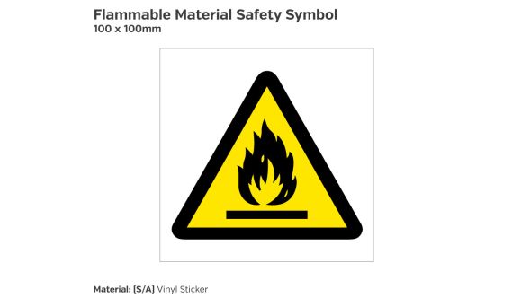 Warning Flammable Material Symbol Safety Sign