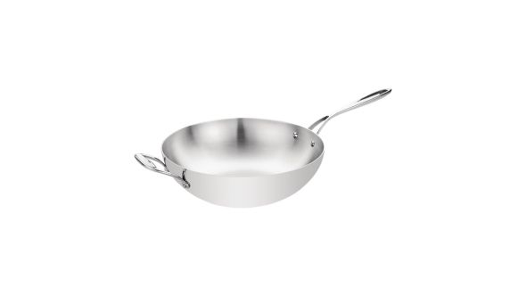 Vogue Tri Wall Wok Flat Base 300mm