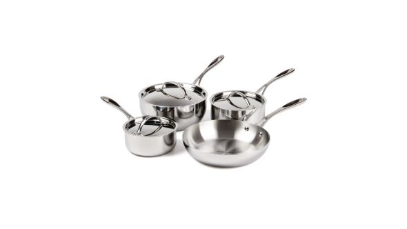 Vogue Stainless Steel & Aluminium Tri-Wall Pan Set (4 pack)