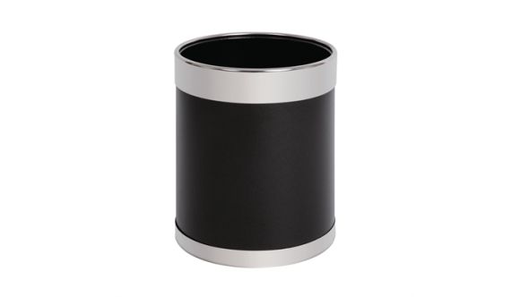 Bolero Bolero Waste Paper Bin Black with Silver Rim 10.2Ltr Y805