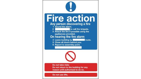 Fire Action Sign
