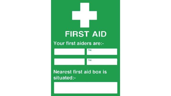 First Aiders Nearest First Aid Box Sign