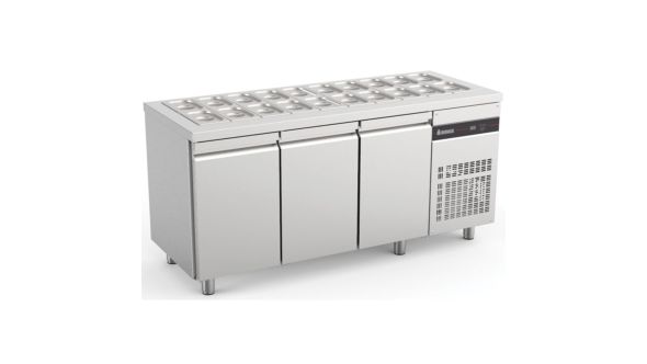 Inomak ZNF999-HC Triple Hinged Door Gastronorm Saladette