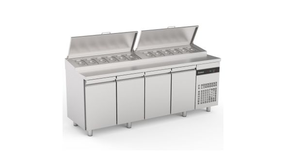 Inomak ZPZP9999 Four Hinged Door Gastronorm Prep Counter With Raised Collar