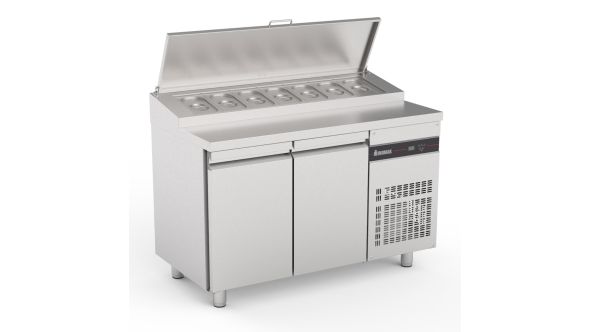 Inomak ZPZP99 Double Hinged Door Gastronorm Prep Counter With Raised Collar
